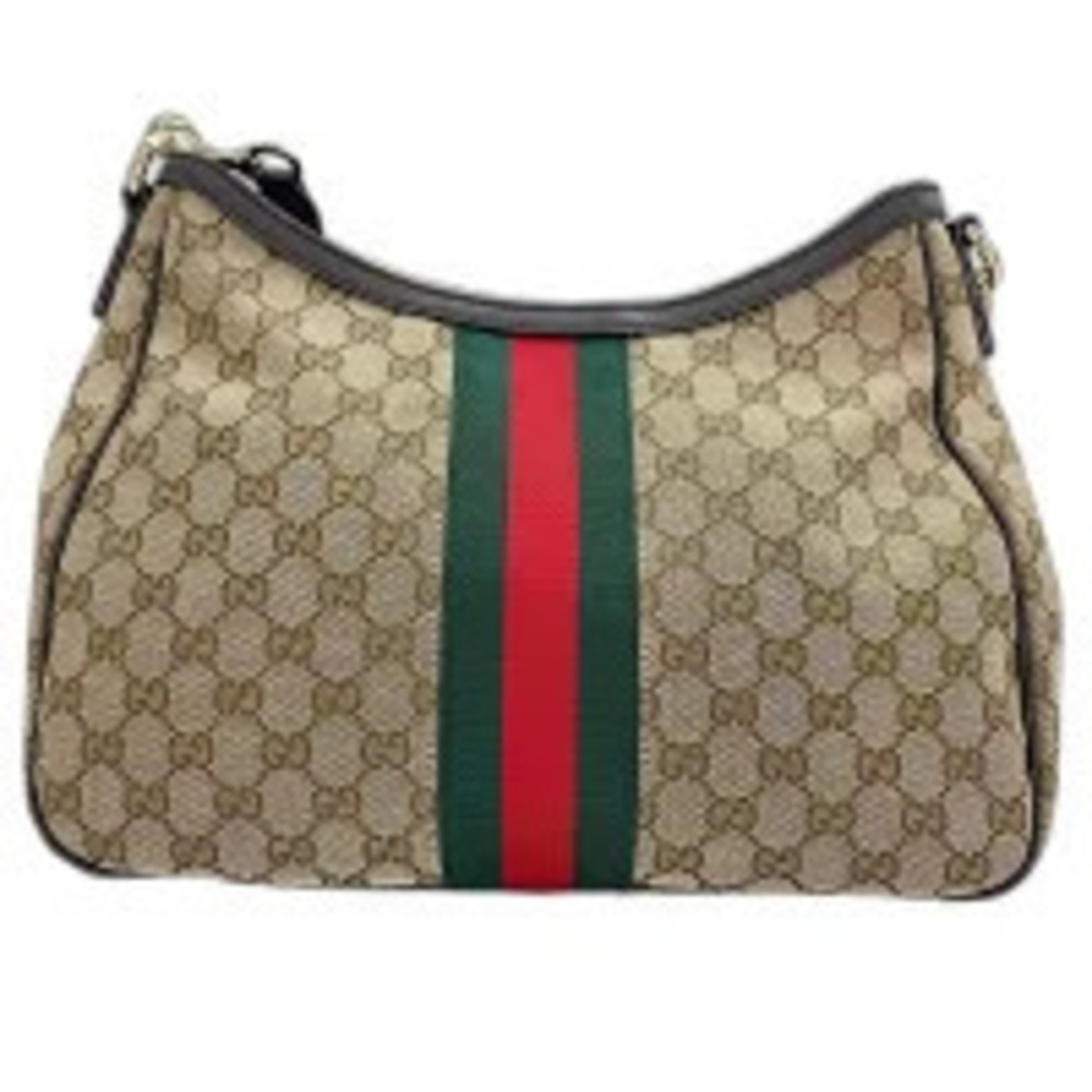 Gucci GG canvas hobo shoulder bag Web Brown